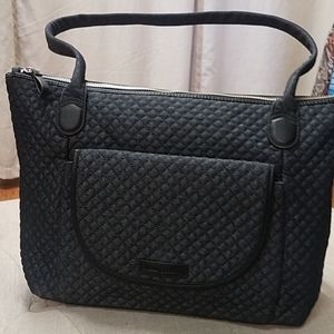 Vera Bradley Carson East West Tote Denim Blue Quilted